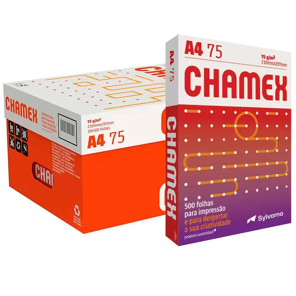 Papel sulfite A4 Chamex, 75g, 210MMx297MM 500 folhas