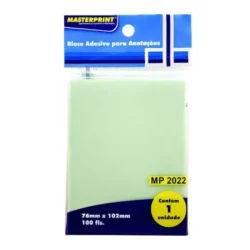 BLOCO ADESIVO ANOTAÇÕES VERDE 76MMX102MM MASTERPRINT 100 FOLHAS — H&H Suprimentos Corporativos