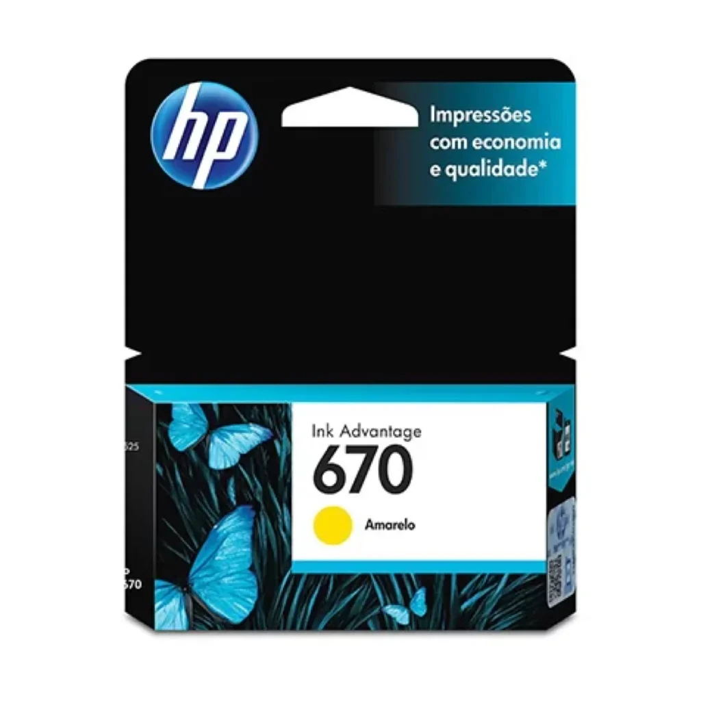 Cartucho HP 670 amarelo original