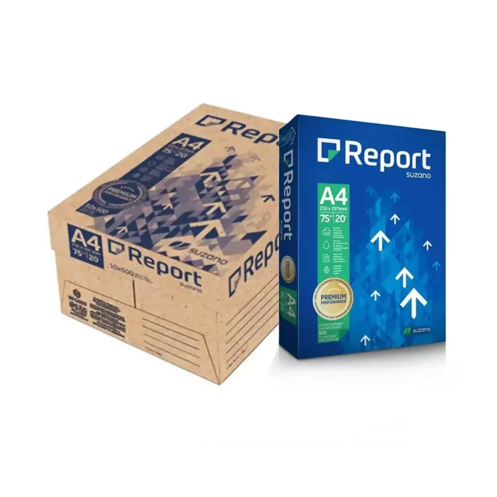 Papel sulfite A4 Suzano, 75g, 210MMx297MM, caixa com 10 resmas – 5000 folhas