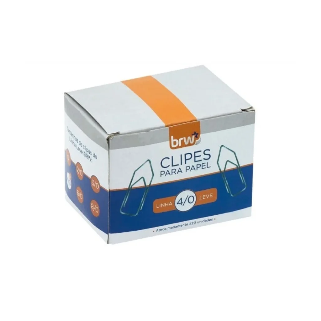 Clipes para papel 4/0 caixa com 420 unidades - BRW