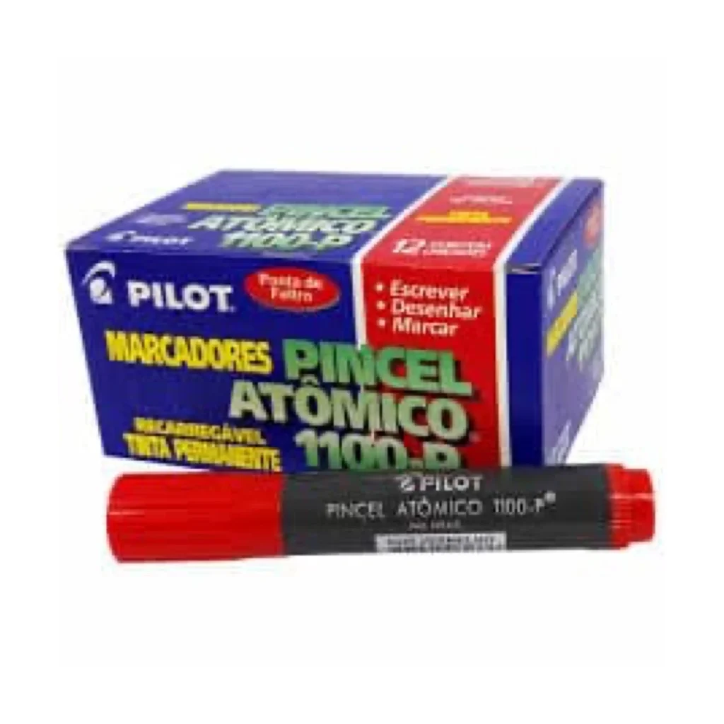 Pincel atômico 1100-P vermelho recarregável Pilot caixa com 12 unid