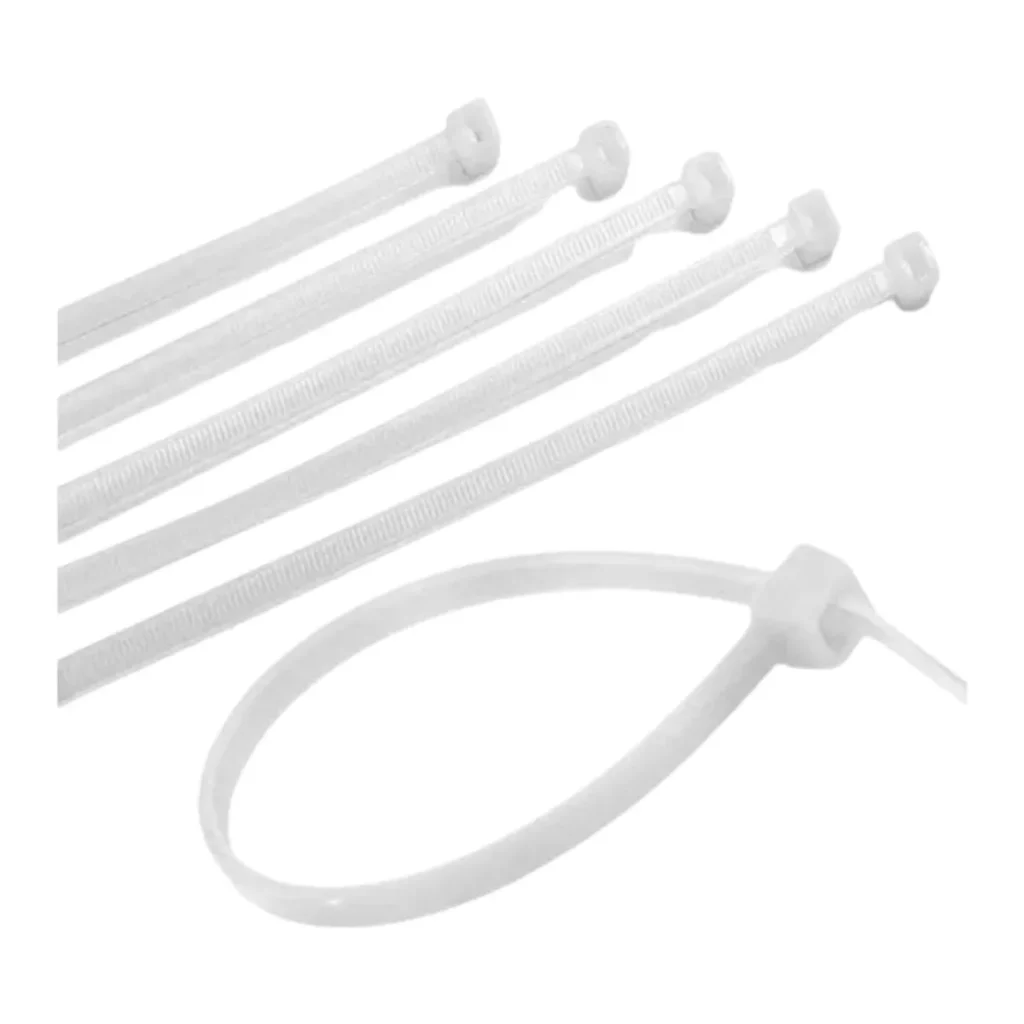 Abraçadeira de nylon 3,5 x 300 mm branca, pacote com 100