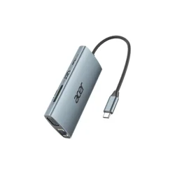 Adaptador Acer ODK390 USB-C 9 em 1 HDMI VGA RJ45 SD USB 3.1 e PD 100W — H&H Suprimentos Corporativos