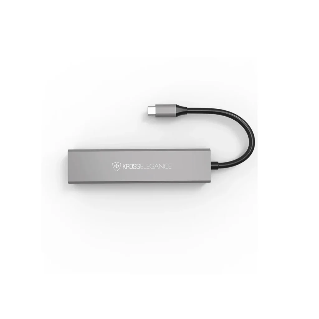 Adaptador Kross 6 em 1 USB-c com RJ45, pd e 3 USB 3.0 KE-UCT618