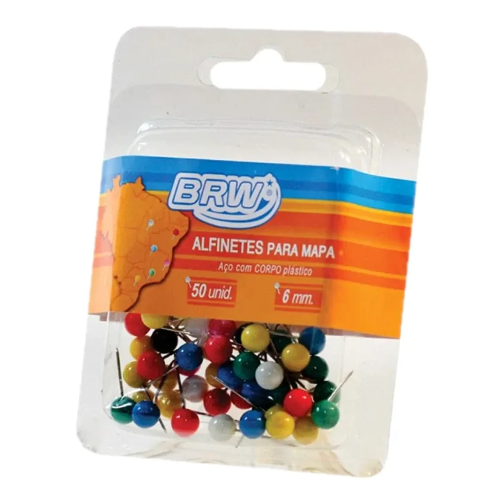 Alfinete para mapa modelo taça 8 mm com 25 unidades