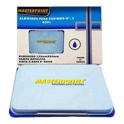 Almofada para Carimbo Masterprint MP772 Azul Tampa Metal — H&H Suprimentos Corporativos