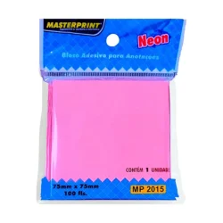 Bloco Adesivo para Anotações Neon 75 x 75 mm Masterprint MP2015 (100 Folhas) — H&H Suprimentos Corporativos