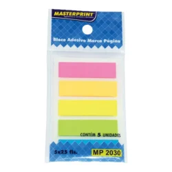 Bloco Adesivo Marca-Página Reto Neon 5 Cores MP2030 — H&H Suprimentos Corporativos