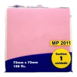 Bloco Adesivo Masterprint MP2011 Rosa 75 x 75 mm (100 Folhas) — H&H Suprimentos Corporativos