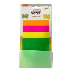 Bloco Adesivo Smart Notes 75 x 75 mm Transparente Neon — H&H Suprimentos Corporativos