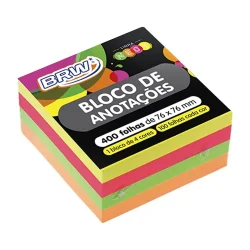Bloco de Anotações Smart Notes Cubo Neon 76 x 76 mm (400 Folhas) — H&H Suprimentos Corporativos