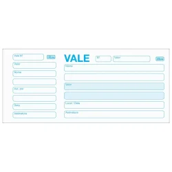 Bloco de Vale com Canhoto 100 Folhas — H&H Suprimentos Corporativos