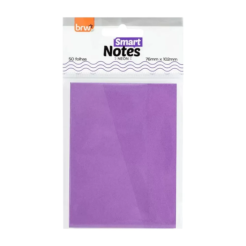 Bloco Smart Notes 76 x 102 mm roxo Neon (50 folhas)