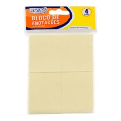 Bloco Smart Notes Amarelo Pastel 38x51 mm 4 Blocos de 100 Folhas BRW BA3801 — H&H Suprimentos Corporativos