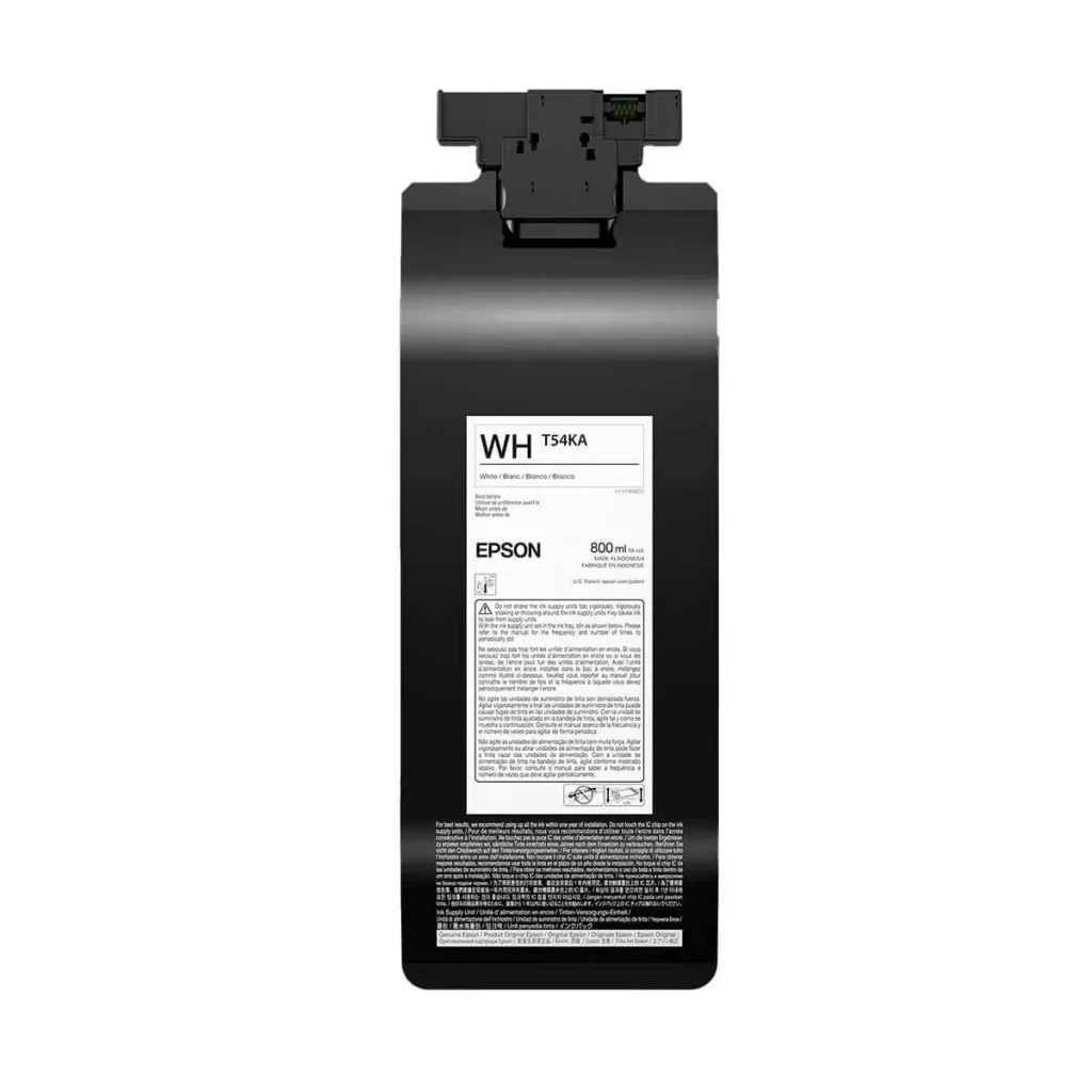 Bolsa de tinta Epson ultrachrome DG2 T54KA20 branco 800 ml original