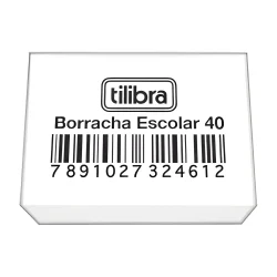 Borracha Escolar Branca Média Tilibra 40DP — H&H Suprimentos Corporativos
