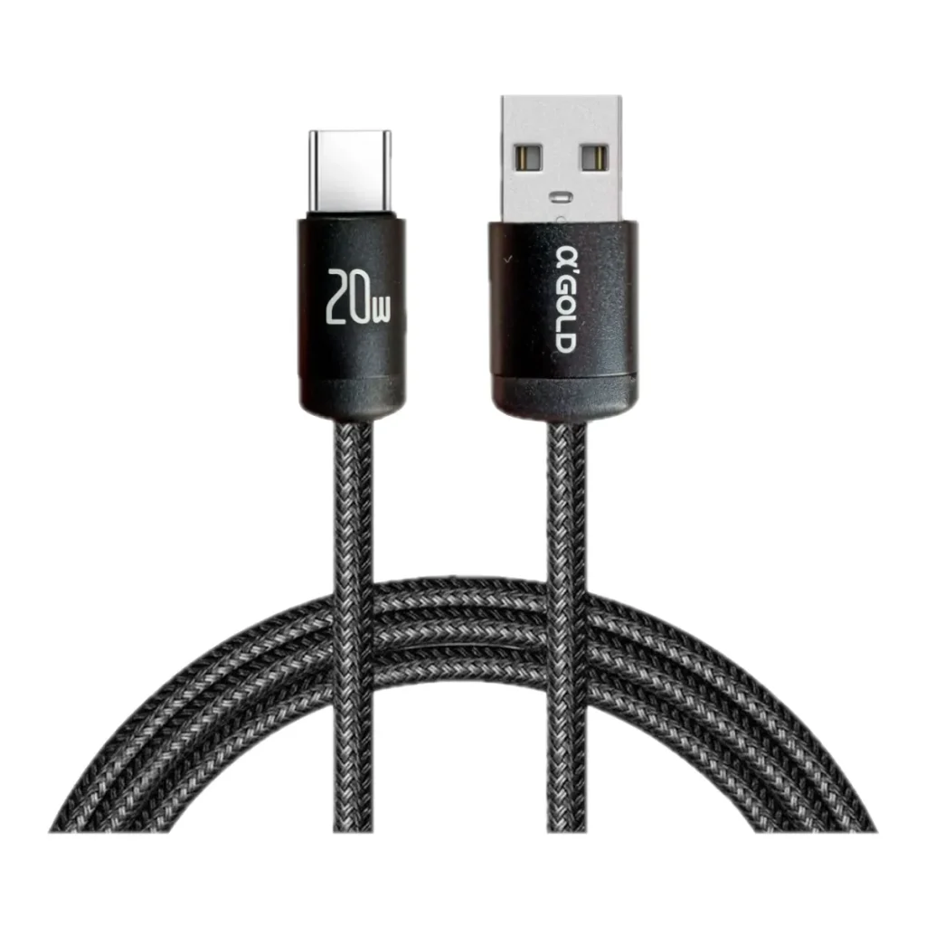 Cabo de dados turbo a'gold CB77-3 USB-c 20W 1 m
