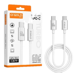 Cabo de Dados Turbo Tipo C para Tipo C 60 W aGold CB79 — H&H Suprimentos Corporativos