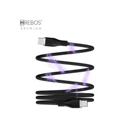 Cabo Hrebos Curl Flow Magnético CB-601C USB-C para USB-C 60 W 1,2 m — H&H Suprimentos Corporativos