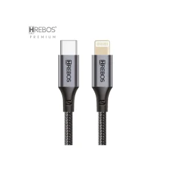 Cabo Hrebos Midnight CB-362i USB-C para Lightning 27 W 1 m — H&H Suprimentos Corporativos