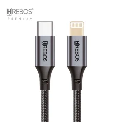 Cabo Hrebos Premium Midnight CB-3631 USB-C para Lightning 27 W 2 m — H&H Suprimentos Corporativos