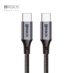 Cabo Hrebos Premium Midnight CB-363C USB-C para USB-C 100 W 2 m — H&H Suprimentos Corporativos
