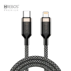 Cabo Hrebos Premium Titanium CB-3671 USB-C para Lightning 27 W 2 m — H&H Suprimentos Corporativos