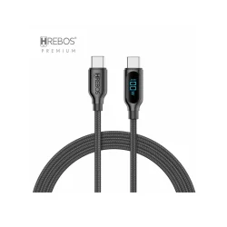 Cabo Hrebos Tech View CB-301C USB-C para USB-C 100 W 1,2 m — H&H Suprimentos Corporativos