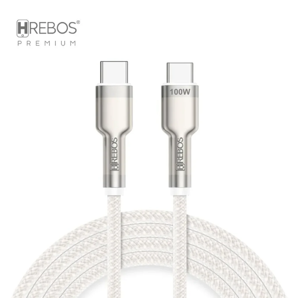 Cabo hrebos turbo metal waves CB-351C USB-c para USB-c 100 w 1 m