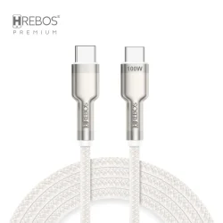 Cabo Hrebos Turbo Metal Waves CB-351C USB-C para USB-C 100 W 1 m — H&H Suprimentos Corporativos