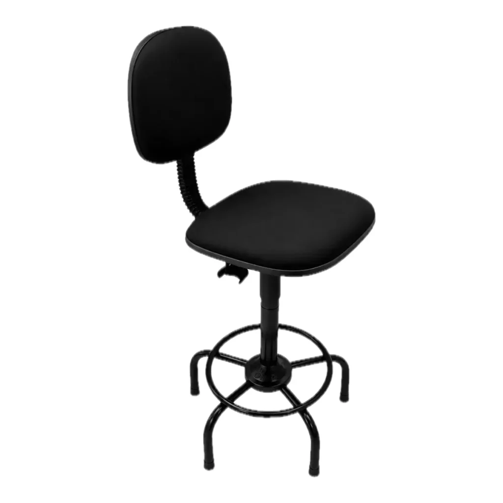 Cadeira caixa alta urban office base metal preta