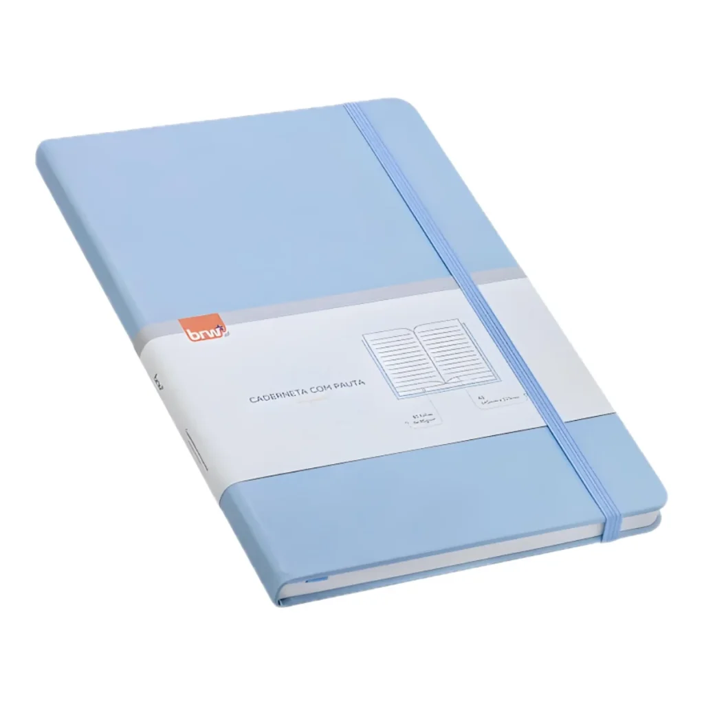 Caderneta notebook pautada azul pastel NB0006