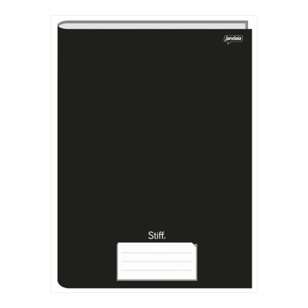 Caderno brochura 1/4 capa dura jandaia stiff preto 96 folhas