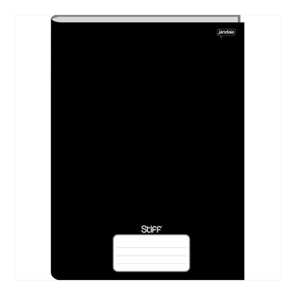 Caderno brochura preto 96 folhas stiff