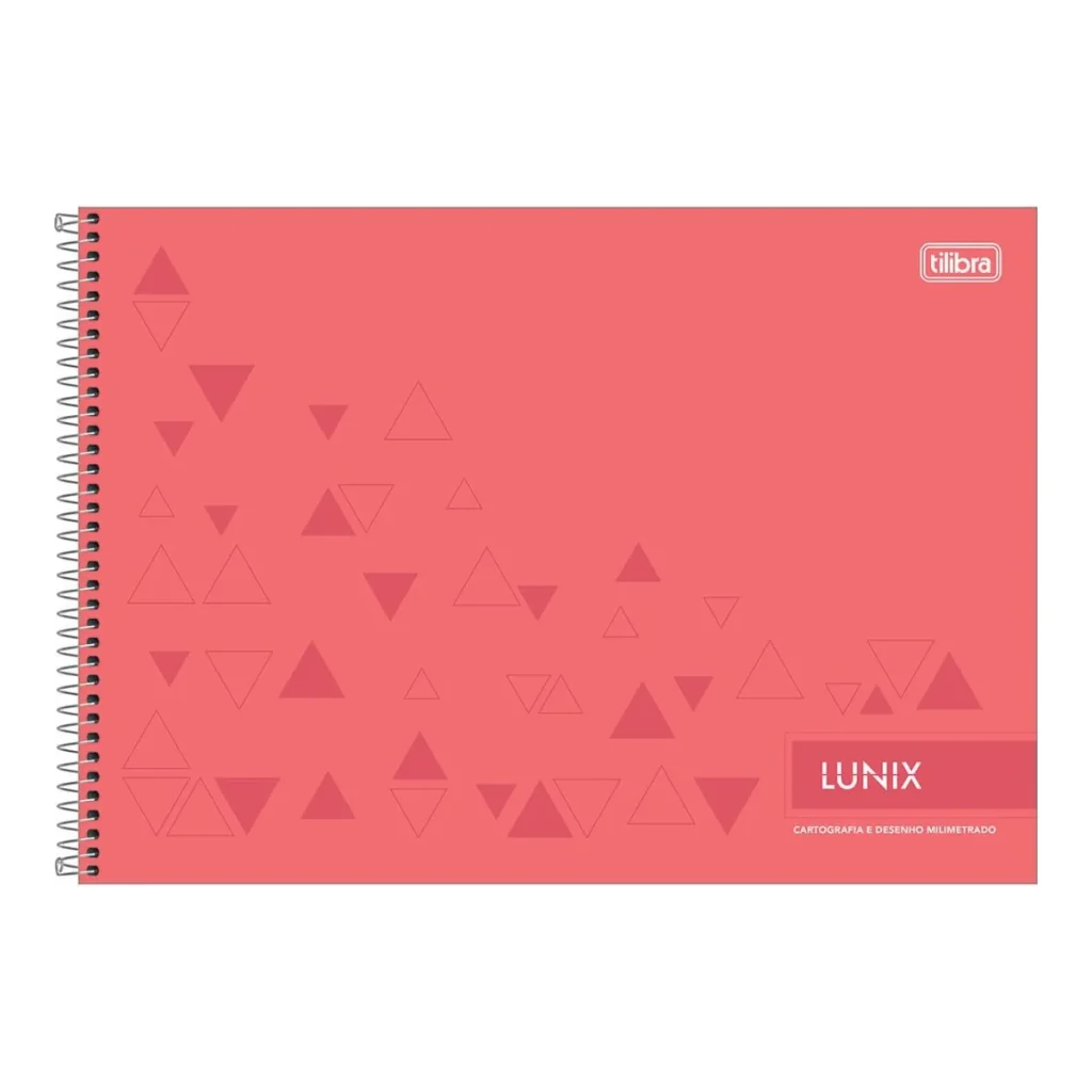 Caderno cartografia e desenho espiral capa dura Lunix 60 folhas