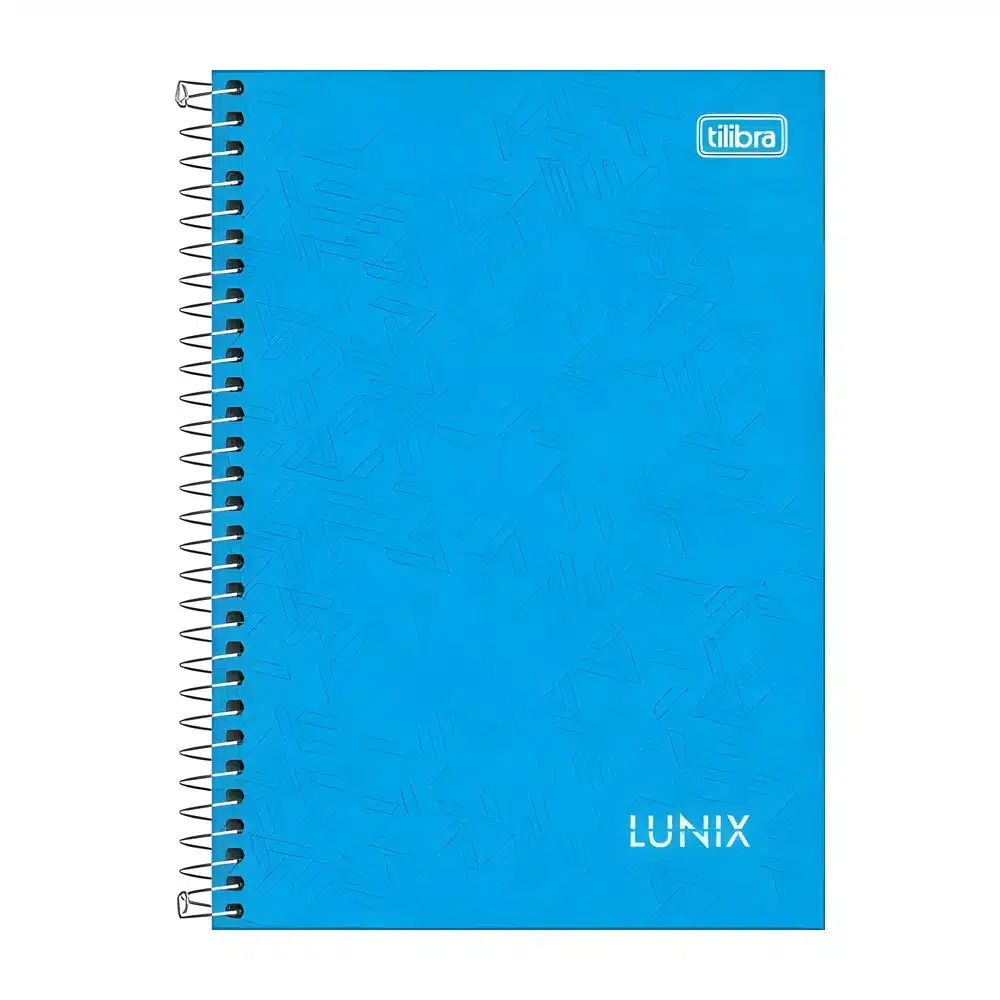 Caderno espiral capa dura 1/4 Lunix 80 folhas (14 x 20 cm)