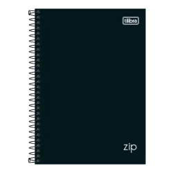 Caderno Espiral Capa Dura 1/4 Tilibra Zip Preto 160 Folhas — H&H Suprimentos Corporativos