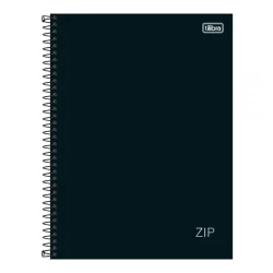 Caderno Universitário Capa Dura Zip Preto 1 Matéria 80 Folhas Tilibra — H&H Suprimentos Corporativos