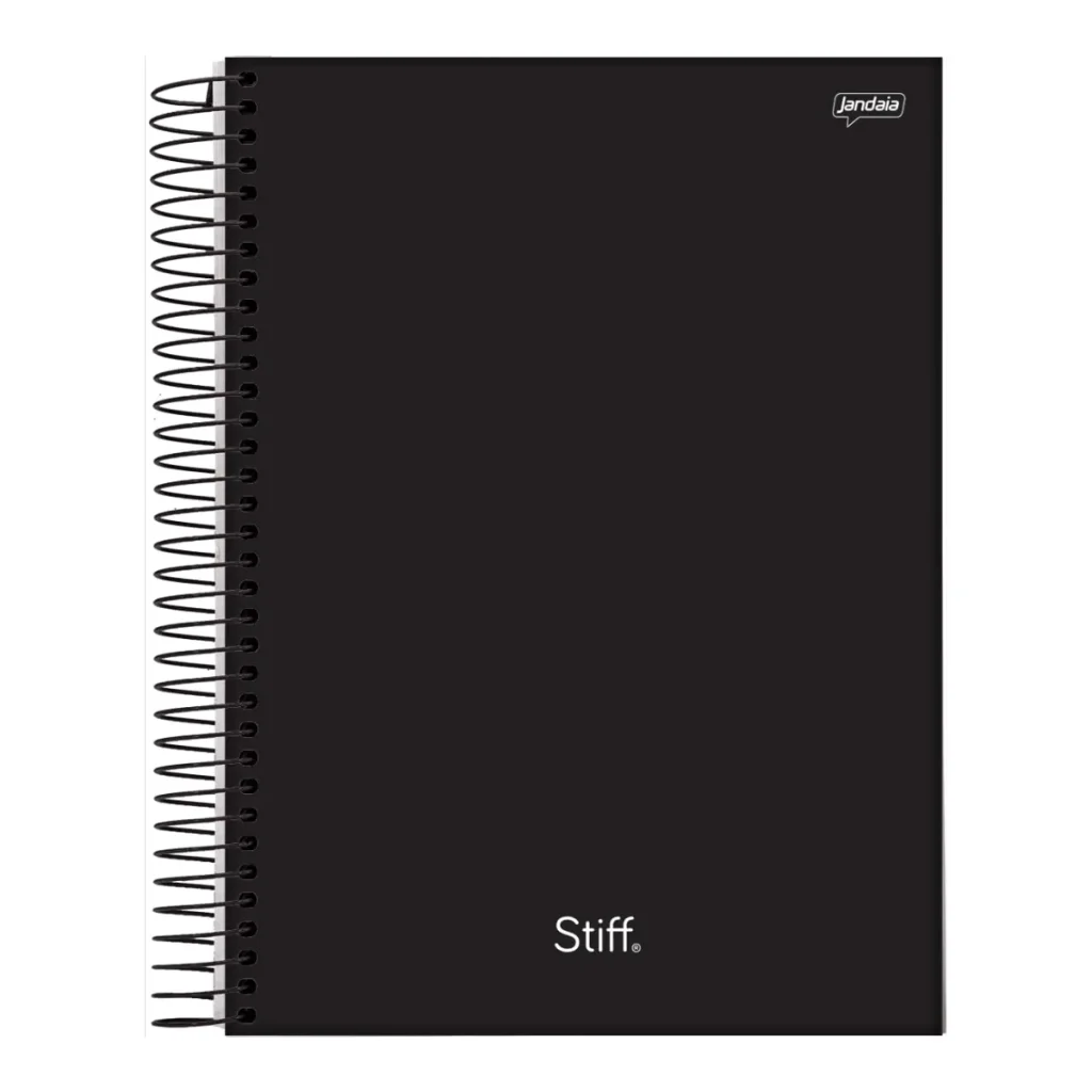 Caderno universitário jandaia stiff slim preto 10 matérias 160 folhas