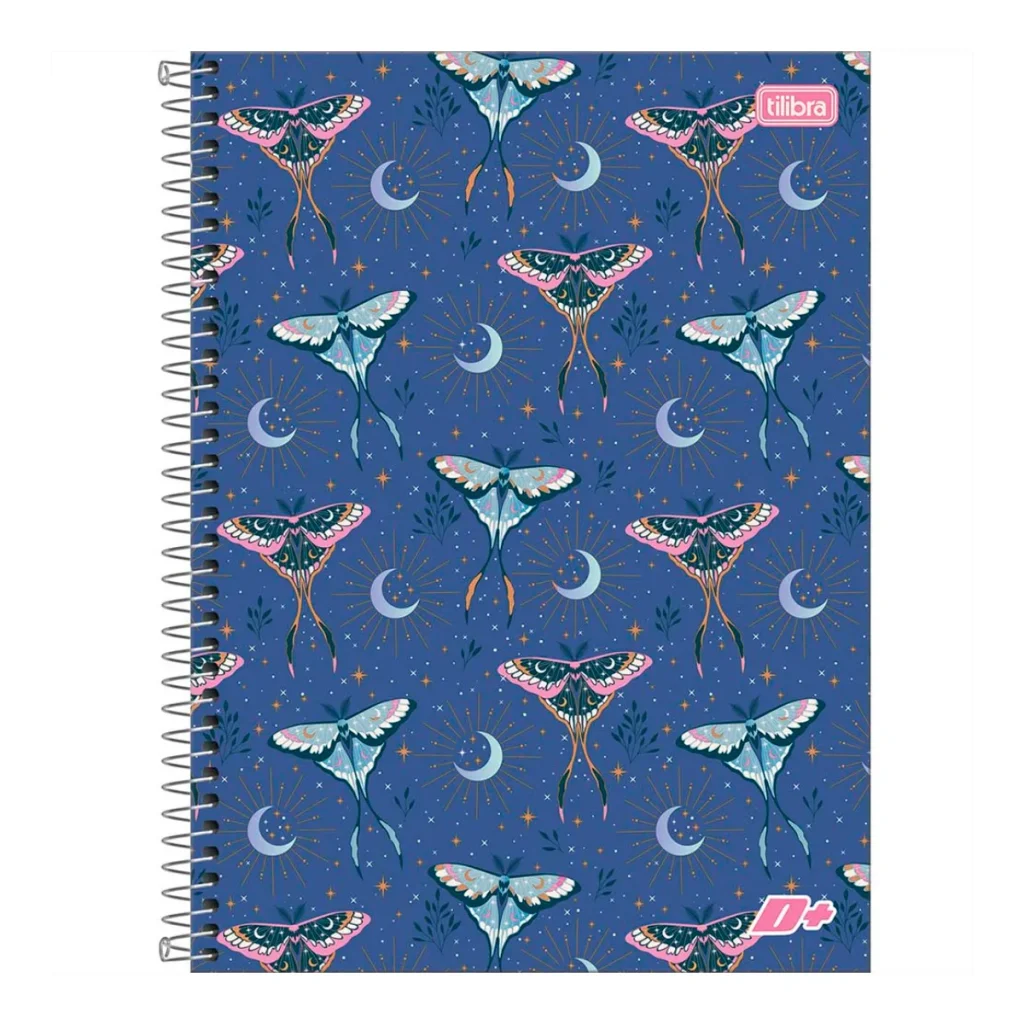 Caderno universitário Tilibra d+ feminino 10 matérias 200 folhas