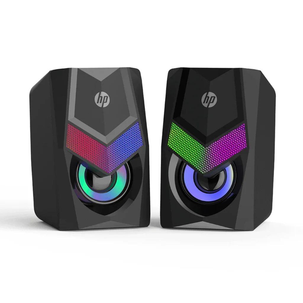 Caixa de som HP DHE-6000 RGB USB estéreo preta