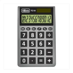 Calculadora de Bolso Tilibra TC18 Cinza — H&H Suprimentos Corporativos