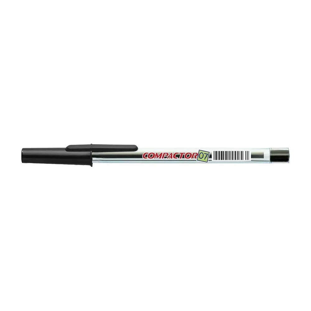 Caneta esferográfica Compactor fina 0.7 mm preta