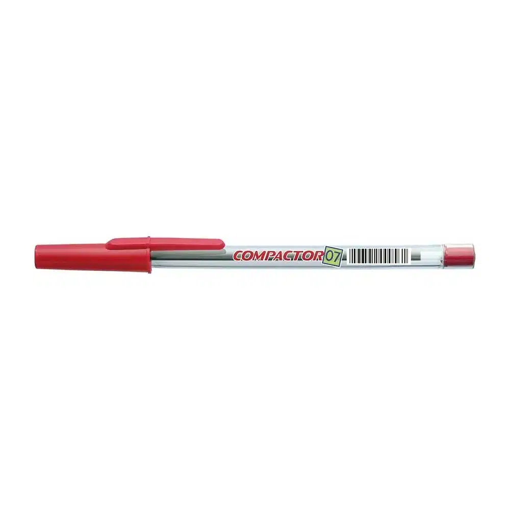 Caneta esferográfica Compactor fina 0.7 mm vermelha
