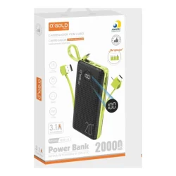 Carregador Portátil Power Bank 20.000 mAh A'Gold BTE-10 — H&H Suprimentos Corporativos