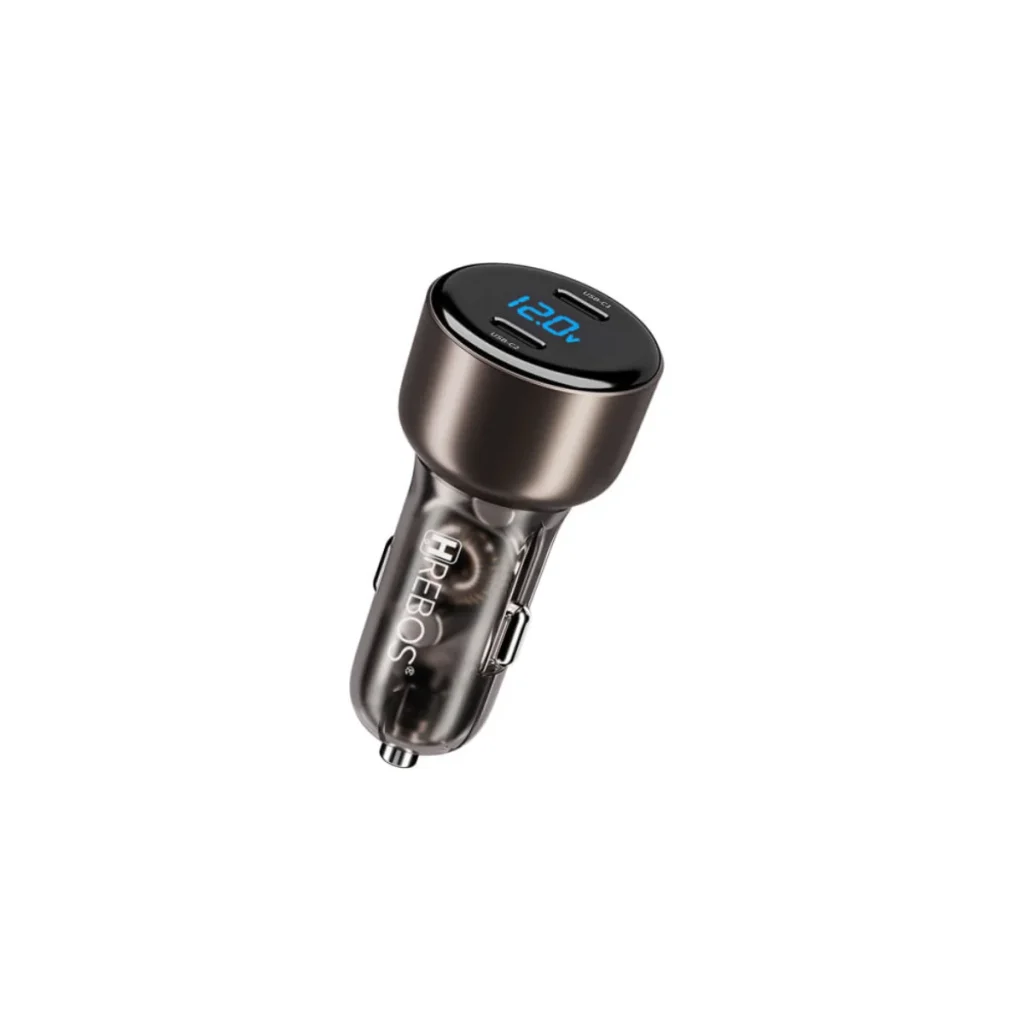 Carregador veicular hrebos premium CRV-500 60 w USB-c duplo