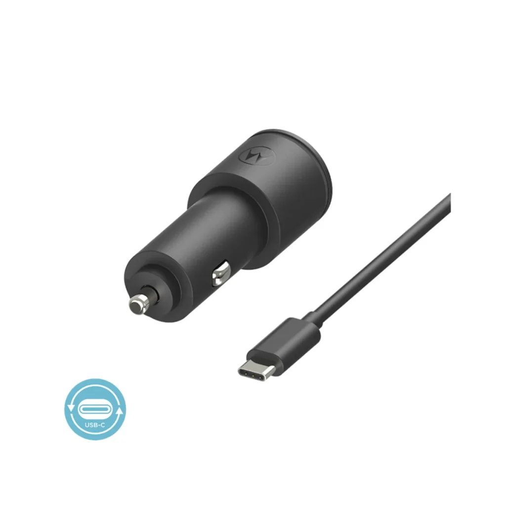 Carregador veicular motorola turbopower 45 w USB-a e USB-c com cabo USB-c