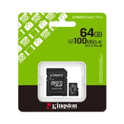 Cartão de Memória microSD Kingston Canvas Select Plus 64GB Classe 10 A1 — H&H Suprimentos Corporativos