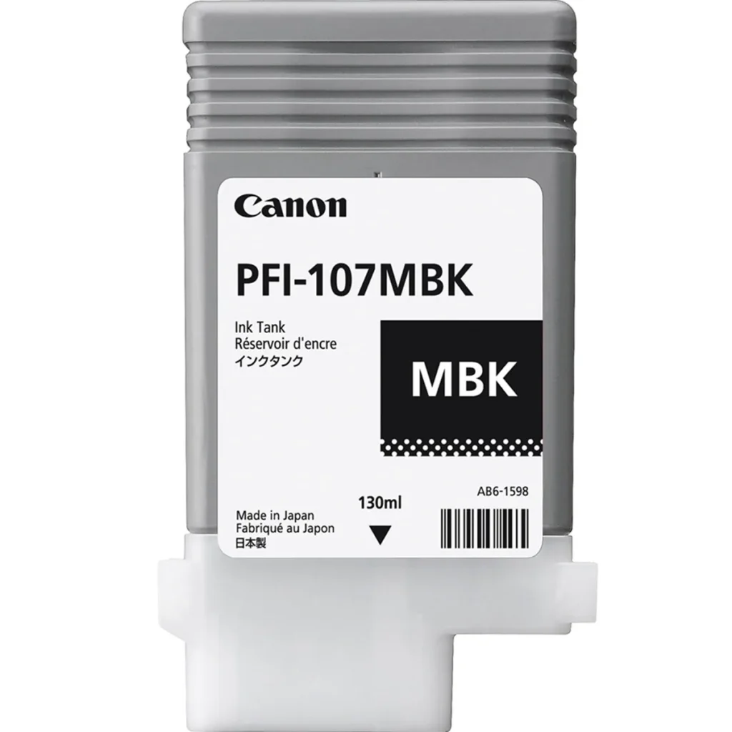 Cartucho de tinta Canon PFI-107MBK preto fosco 6704B001AA 130 ml original